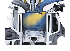 静電気で片寄った燃料噴射（想像図）